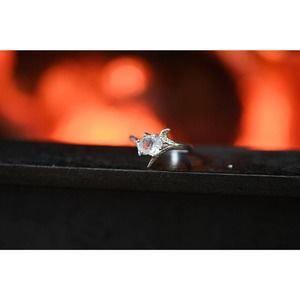 Art Deco Engagement Ring, Raw Diamond Ring, Sterling Silver Engagement R…